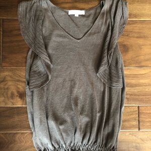 Ann Taylor loft dark tan sleeveless shirt size m
